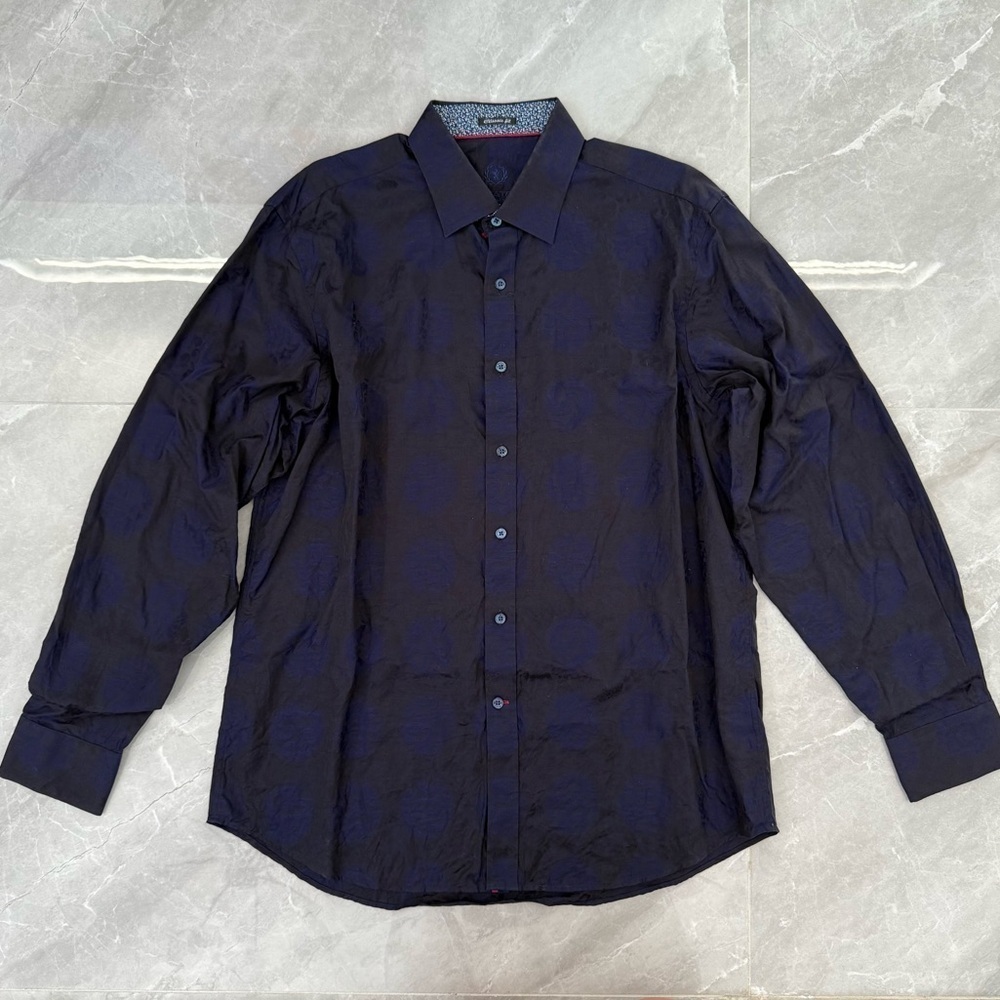 Men’s Bugatchi Patterned Long Sleeve Button Down Dress Shirt Classic Fit